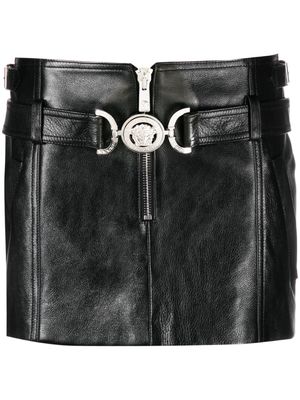 Versace Medusa leather mini skirt - Black
