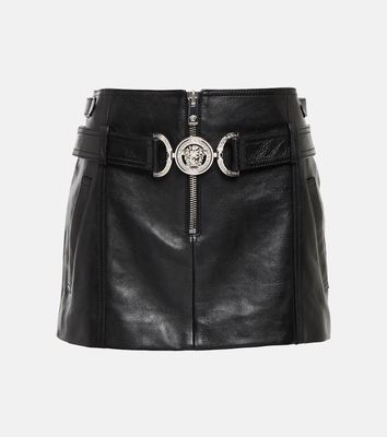 Versace Medusa leather miniskirt