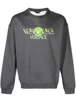 Versace Medusa logo cotton sweatshirt - Grey