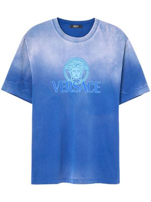 Versace Medusa-logo gradient-print T-shirt - Blue