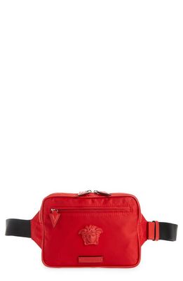 Versace Medusa Nylon Belt Bag in 1R14P Red-Red-Palladium