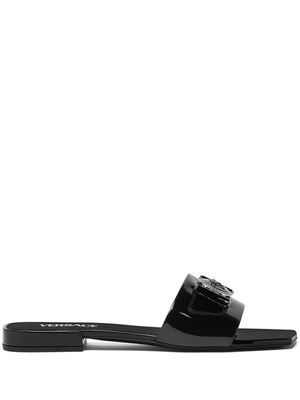 Versace Medusa patent-finish leather sandals - Black
