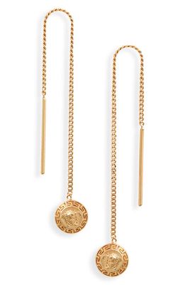 Versace Medusa Pendant Drop Earrings in Versace Gold