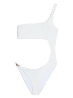 Versace Medusa-plaque cut-out swimsuit - White