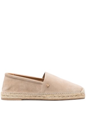 Versace Medusa-plaque suede espadrilles - Neutrals