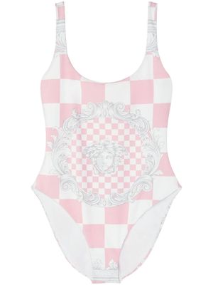Versace Medusa-print checked swimsuit - Pink