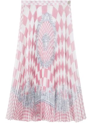 Versace Medusa-print pleated midi skirt - Pink