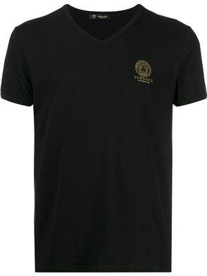 Versace Medusa-print V-neck T-shirt - Black