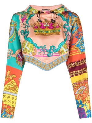 Versace Medusa Renaissance silk cropped hoodie - Pink