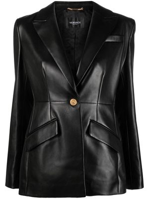 Versace Medusa single-breasted leather blazer - Black