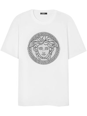 Versace Medusa Sliced cotton T-shirt - White