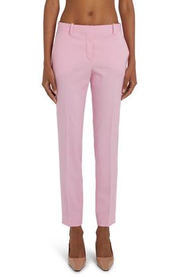 Versace Medusa Stretch Virgin Wool Ankle Trousers in Light Pink