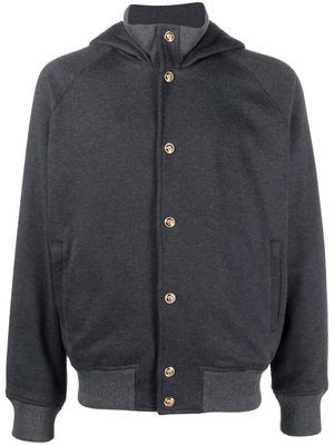 Versace melange-effect hooded jacket - Grey
