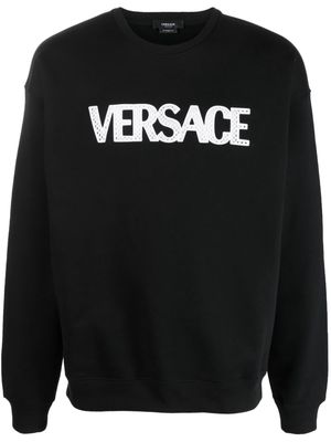 Versace mesh logo appliqué sweatshirt - Black