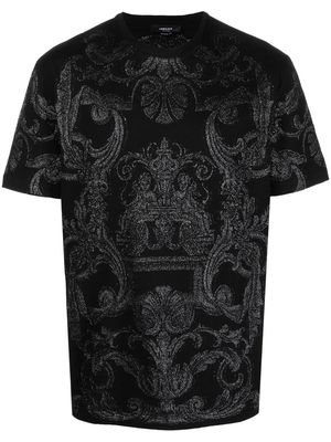 Versace metallic Barocco-print T-shirt - Black