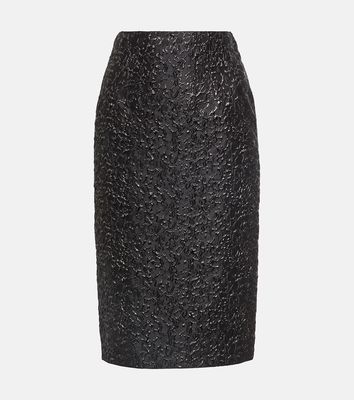 Versace Metallic jacquard pencil skirt