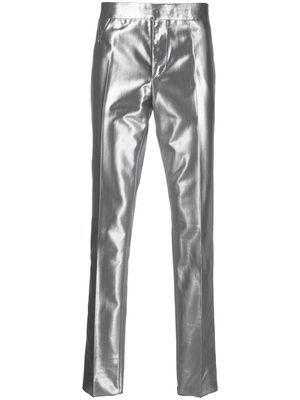 Versace metallic straight-leg trousers - Silver