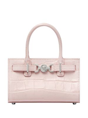 Versace mini crocodile-embossed leather tote bag - Pink