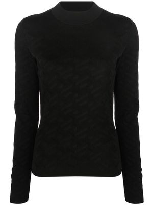 Versace monogram-jacquard long-sleeve top - Black
