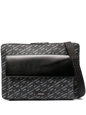 Versace monogram-pattern laptop bag - Black