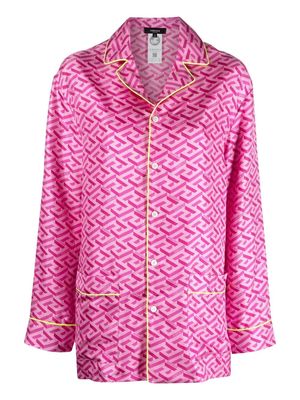 Versace monogram silk pajama top - Pink