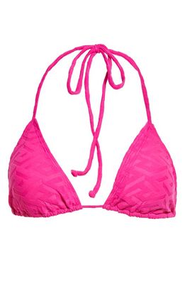 Versace Monogram Triangle Bikini Top in Pink