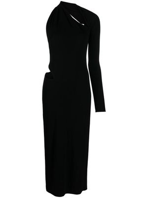 Versace one-shoulder cut-out midi dress - Black