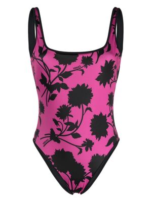 Versace palm tree-print swimsuit - Black