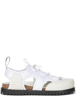 Versace panelled leather caged sandals - White