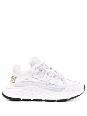 Versace panelled logo sneakers - White