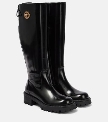 Versace Patent leather knee-high boot