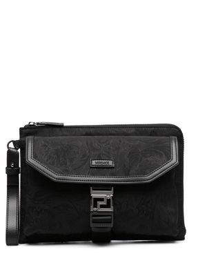 Versace patterned jacquard clutch bag - Black