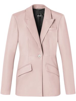 Versace peak-lapel leather blazer - Pink