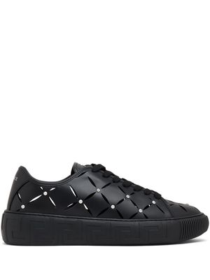 Versace perforated studded sneakers - Black