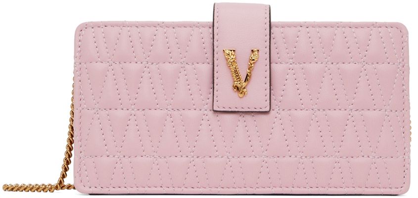 Versace Pink Mini Virtus Quilted Bag