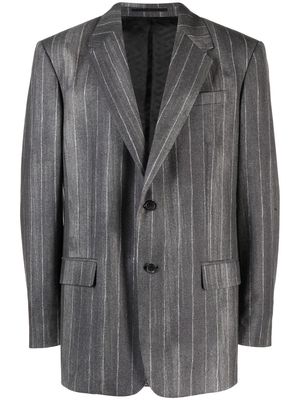 Versace pinstripe single-breasted blazer - Grey