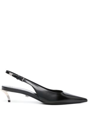 Versace pointed-toe leather pumps - Black