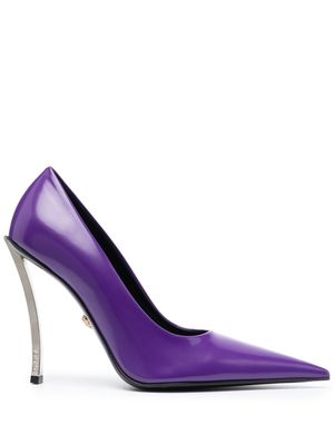 Versace polished-finish pointed-toe pumps - Purple