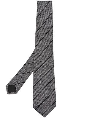 Versace Pre-Owned 1970s diagonal-stripe silk tie - Black