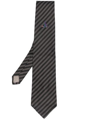 Versace Pre-Owned 1970s embroidered-mallard silk tie - Grey