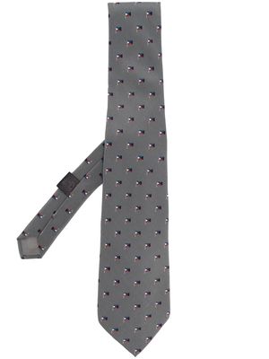 Versace Pre-Owned 1970s flag print silk necktie - Grey