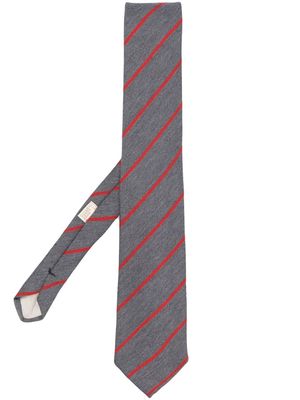 Versace Pre-Owned 1970s knitted diagonal-stripe tie - Grey