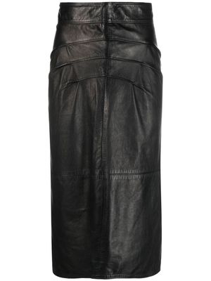 Versace Pre-Owned 1970s leather pencil skirt - BLACK