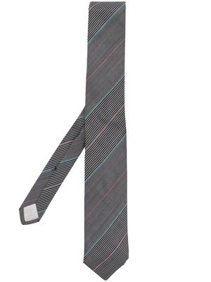 Versace Pre-Owned 1970s stripe-print silk tie - Grey