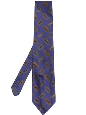 Versace Pre-Owned 1980s abstract-print silk tie - Blue