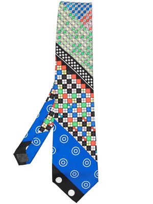 Versace Pre-Owned 1990s geometric-print silk tie - Blue