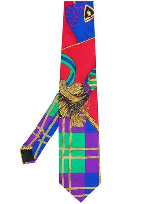 Versace Pre-Owned 1990s graphic-print silk tie - Red