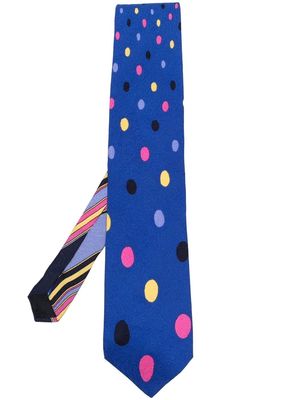 Versace Pre-Owned 1990s polka-dot silk tie - Blue