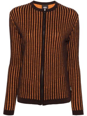 Versace Pre-Owned 2000s embroidered zip-up cardigan - Brown