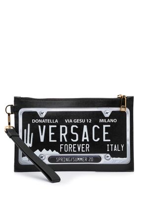 Versace Pre-Owned 2020 License Plate clutch - Black